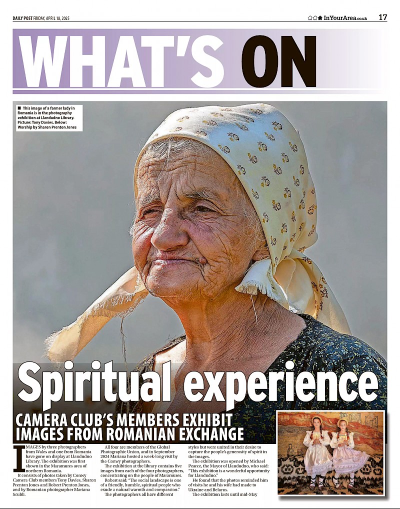 Full page spread in North Wales newspaper
